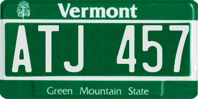 VT license plate ATJ457