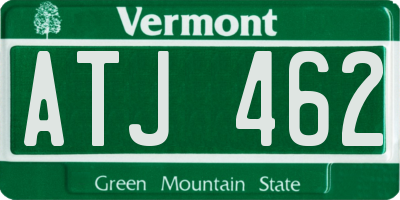 VT license plate ATJ462