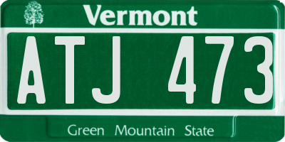 VT license plate ATJ473