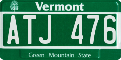 VT license plate ATJ476