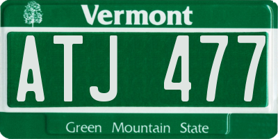 VT license plate ATJ477