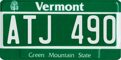 VT license plate ATJ490