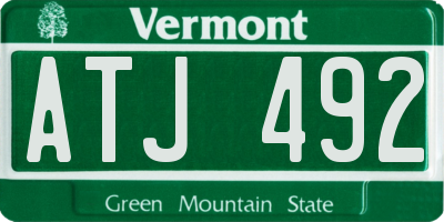 VT license plate ATJ492
