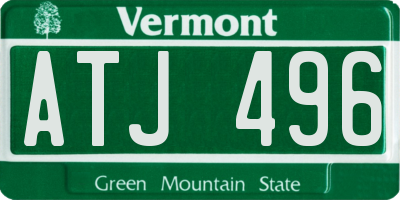 VT license plate ATJ496