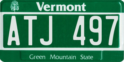 VT license plate ATJ497