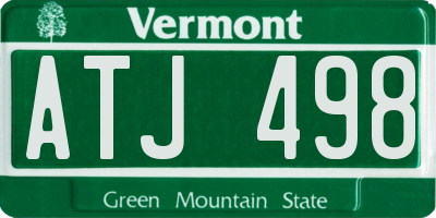 VT license plate ATJ498