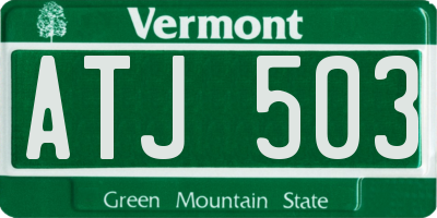 VT license plate ATJ503