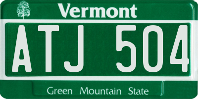 VT license plate ATJ504
