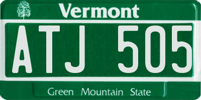 VT license plate ATJ505