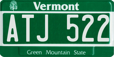 VT license plate ATJ522