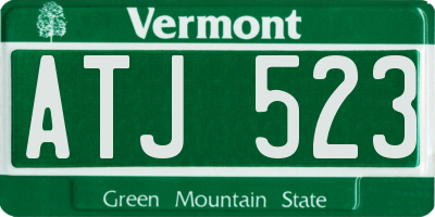 VT license plate ATJ523