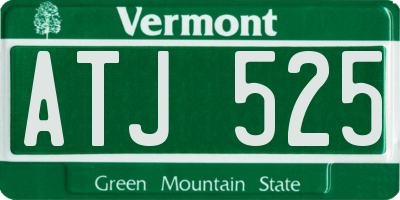 VT license plate ATJ525
