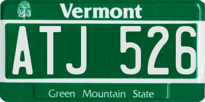VT license plate ATJ526