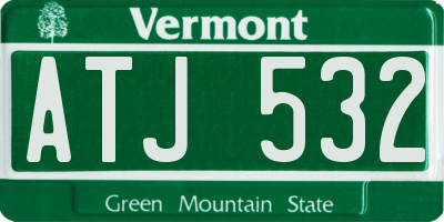 VT license plate ATJ532