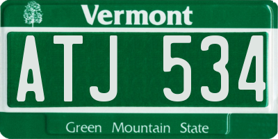 VT license plate ATJ534