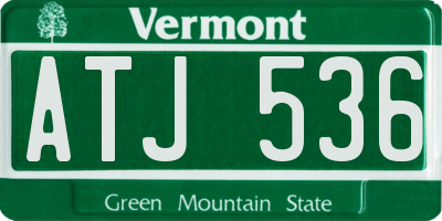 VT license plate ATJ536