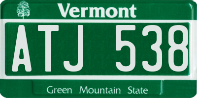 VT license plate ATJ538