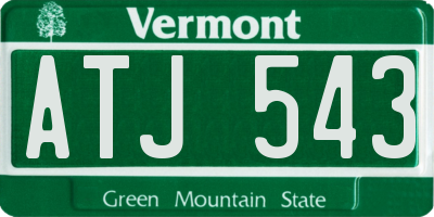 VT license plate ATJ543