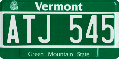 VT license plate ATJ545