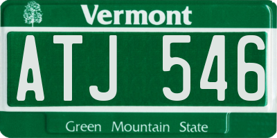 VT license plate ATJ546