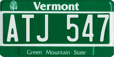 VT license plate ATJ547