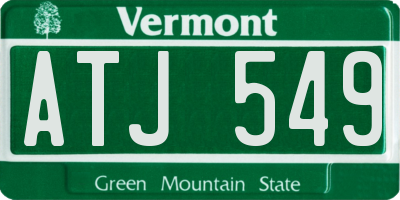 VT license plate ATJ549