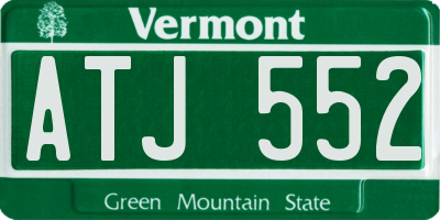VT license plate ATJ552