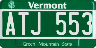 VT license plate ATJ553