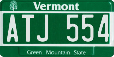 VT license plate ATJ554