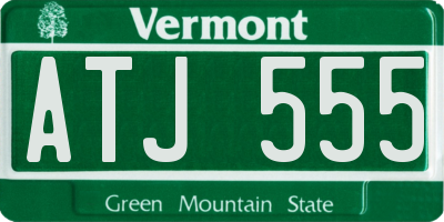 VT license plate ATJ555