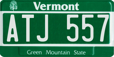 VT license plate ATJ557