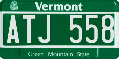 VT license plate ATJ558