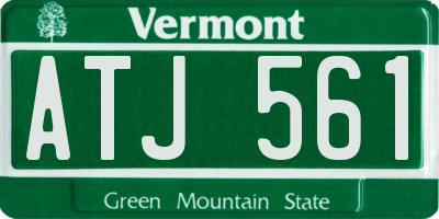 VT license plate ATJ561