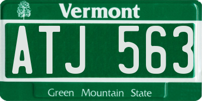 VT license plate ATJ563