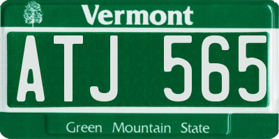 VT license plate ATJ565