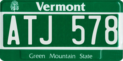 VT license plate ATJ578