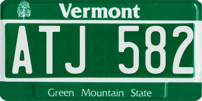 VT license plate ATJ582