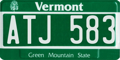 VT license plate ATJ583