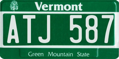 VT license plate ATJ587