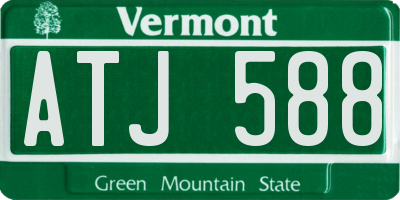 VT license plate ATJ588