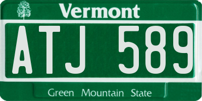 VT license plate ATJ589