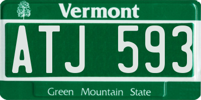 VT license plate ATJ593