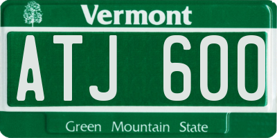 VT license plate ATJ600