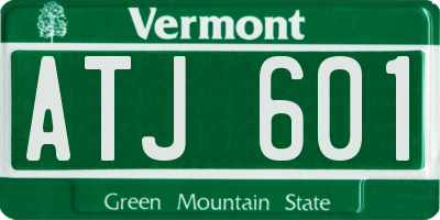 VT license plate ATJ601