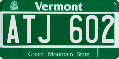 VT license plate ATJ602