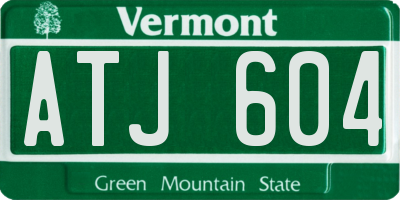 VT license plate ATJ604
