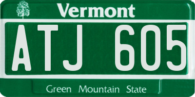 VT license plate ATJ605
