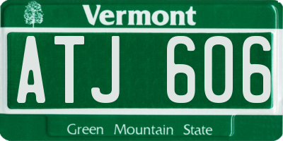 VT license plate ATJ606