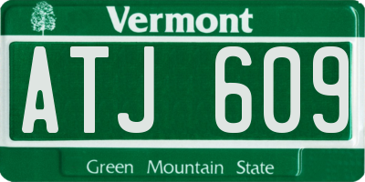 VT license plate ATJ609