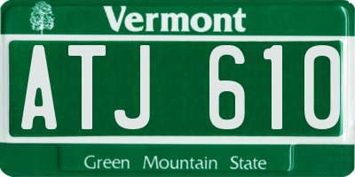 VT license plate ATJ610